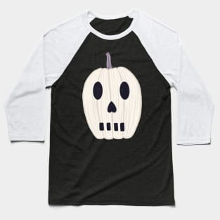 Spooky Pumpkin Skull Baseball T-Shirt